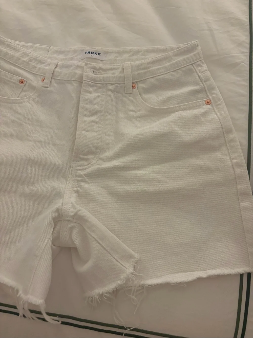 Parke Long Baggy Shorts in White